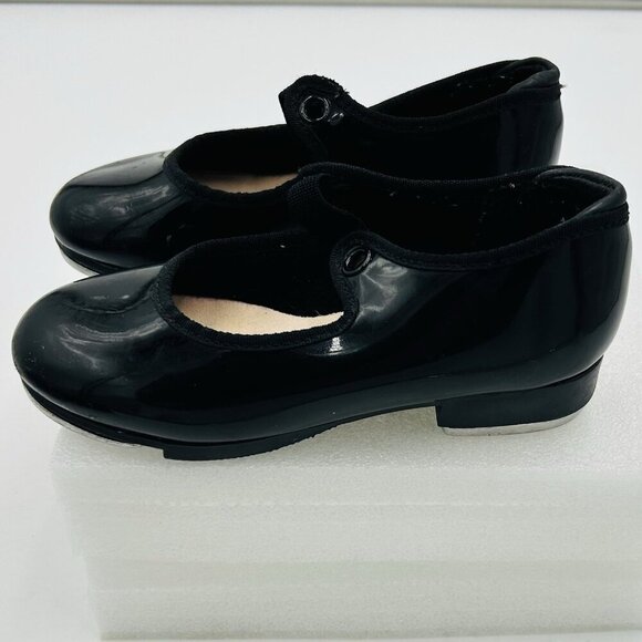 Capezio Girls Tap Shoes Black Size 10M Tele Tone Tap Patent N625C - Picture 4 of 10